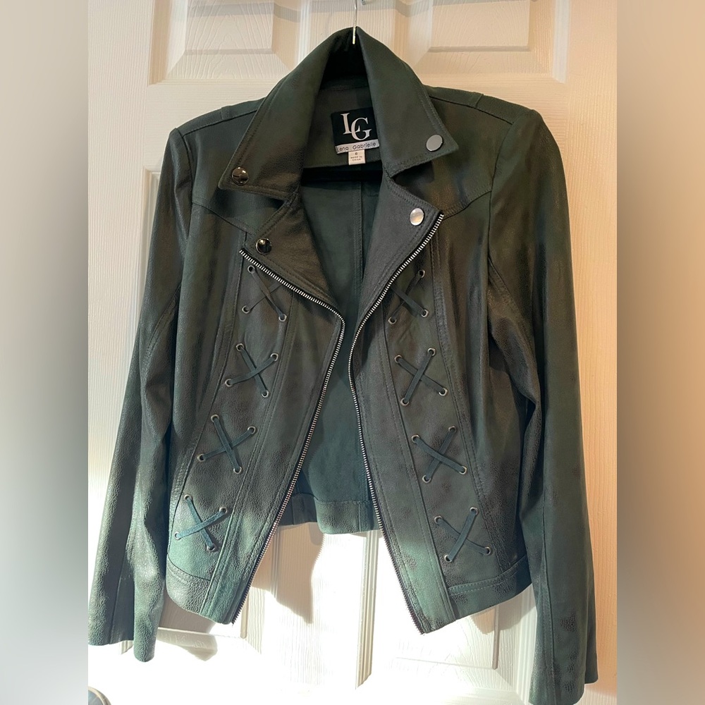 Faux Leather Green Jacket
